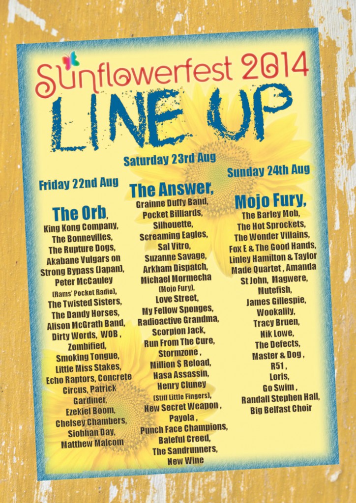 sunflowerfest 2014 final lineup poster