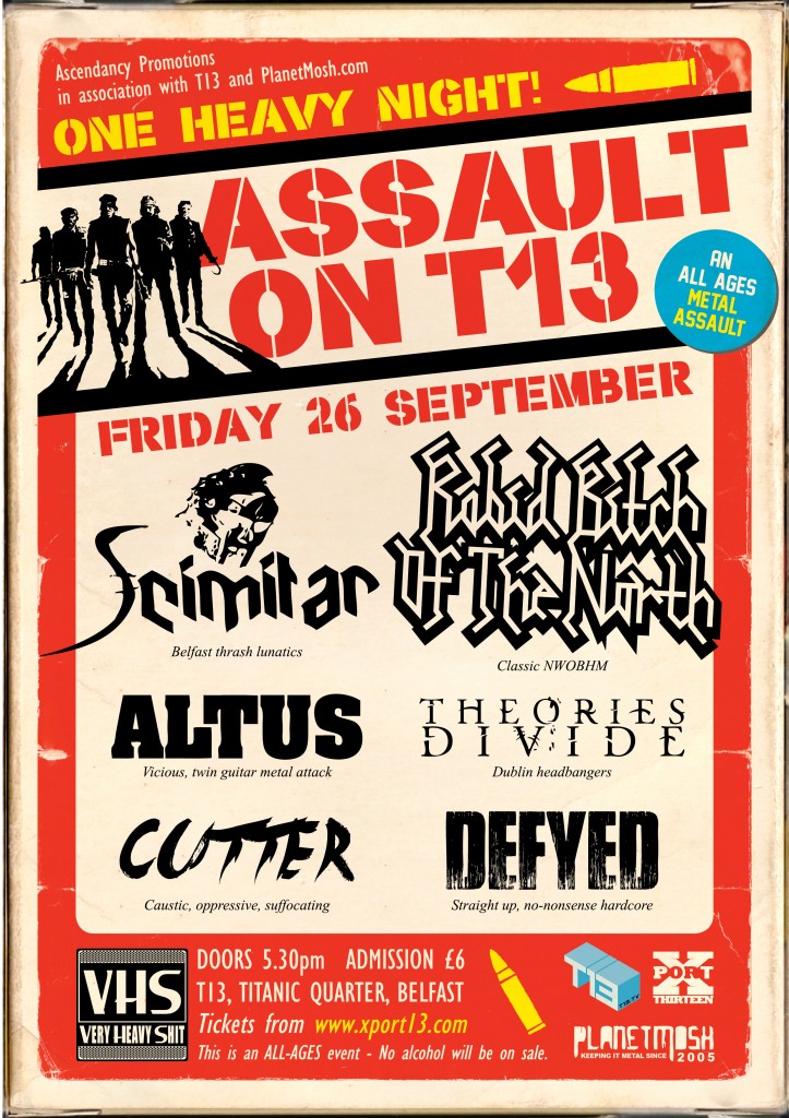 assault on t13 metal gig poster