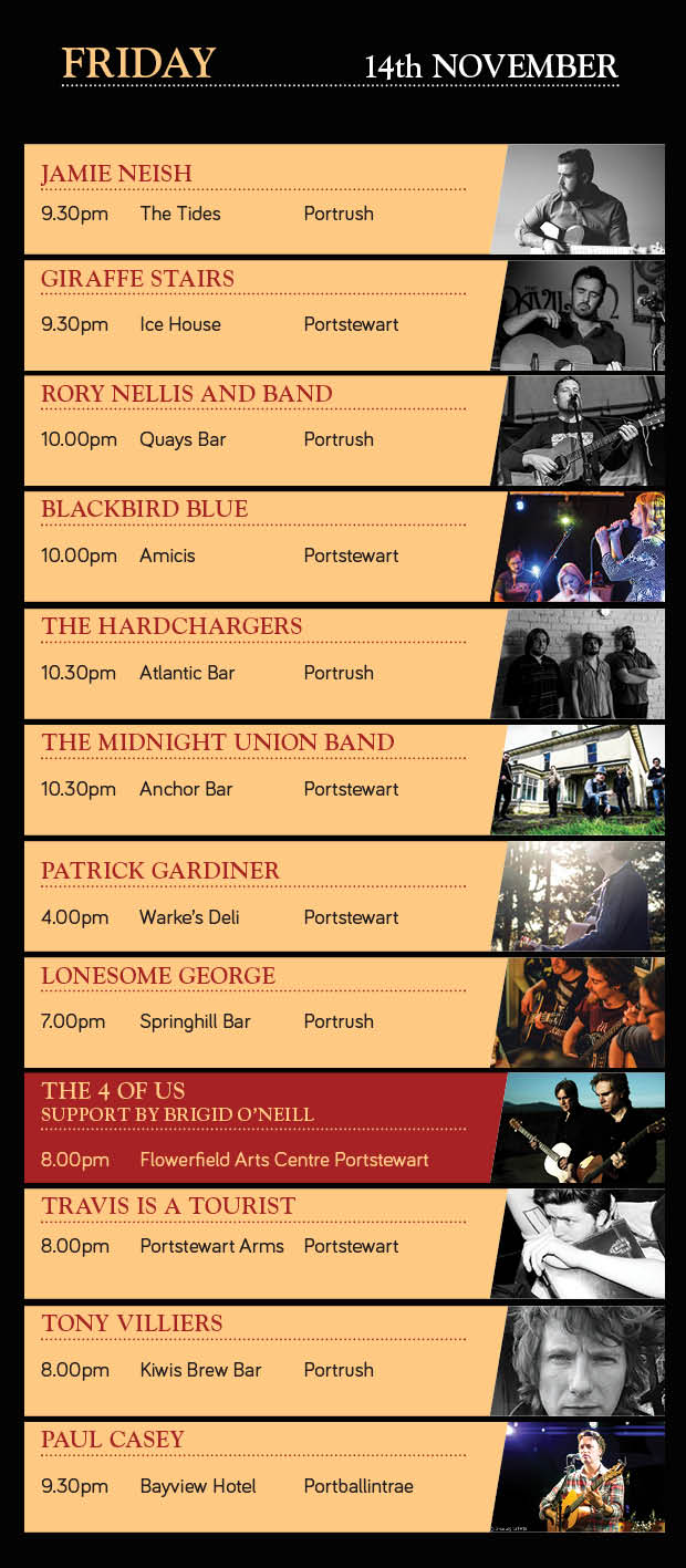 atlantic sessions Friday 14th november 2014 lineup