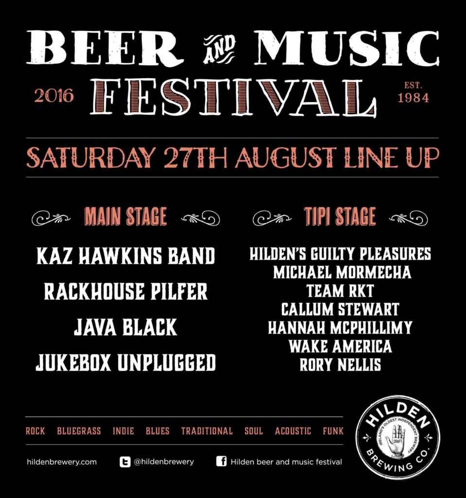 saturday lineup Hilden Beer and Music festival 2016