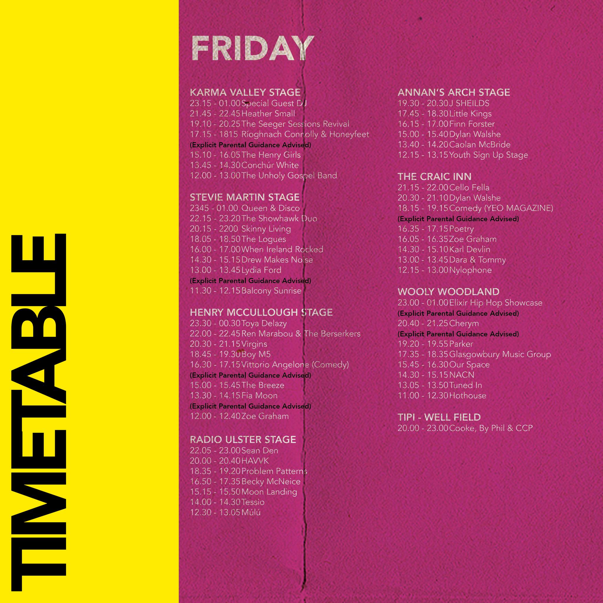 Friday Stendhal Festival 2024 Line up